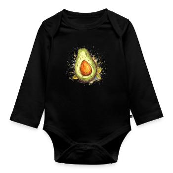 Style de bande dessinée d’avocat - Body Bébé bio manches longues - noir - Devant