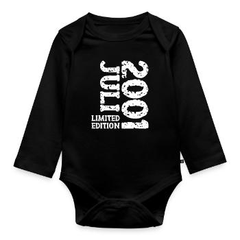 2001 Juillet Édition Limitée Cadeau d’anniversaire - Body Bébé bio manches longues - noir - Devant