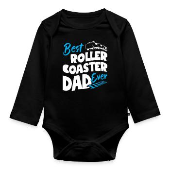 Best Roller Coaster Dad Ever - Baby Bio-Langarm-Body - Schwarz - Vorne