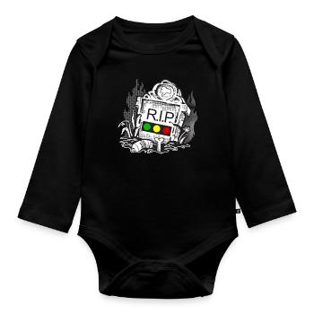 Traffic light Rest in Peace RIP - Organic Longsleeve Baby Bodysuit - black - Front