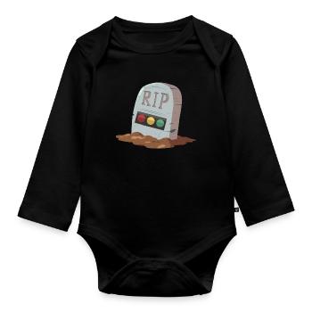 Ampel Ruhe in Frieden RIP - Baby Bio-Langarm-Body - Schwarz - Vorne