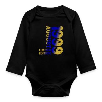1999 August Limited Edition 24. Geburtstag Outfit - Baby Bio-Langarm-Body - Schwarz - Vorne