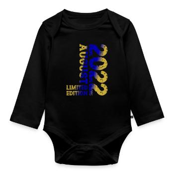 2022 août édition limitée 1er anniversaire - Body Bébé bio manches longues - noir - Devant