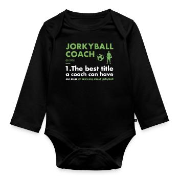 Sport Coach Definition Jorkyball - Organic Longsleeve Baby Bodysuit - black - Front