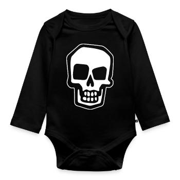 Skeleton Costume Bones Halloween Horreur - Body Bébé bio manches longues - noir - Devant