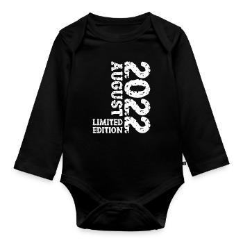 2022 août édition limitée 1er anniversaire - Body Bébé bio manches longues - noir - Devant