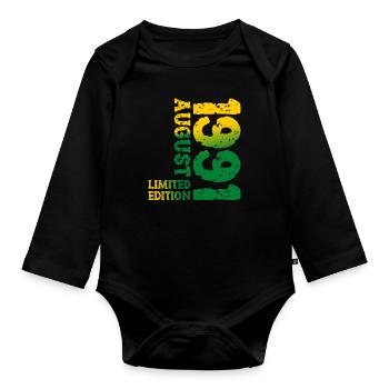 1991 August Limited Edition 32nd Birthday Outfit - Organic Longsleeve Baby Bodysuit - black - Front