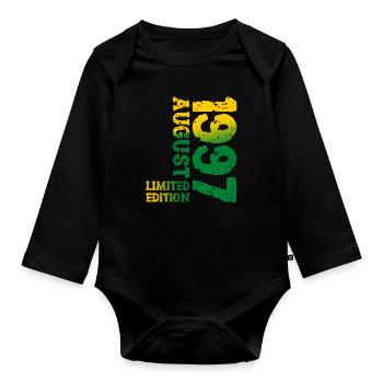 1997 August Limited Edition 26. Geburtstag Outfit - Baby Bio-Langarm-Body - Schwarz - Vorne