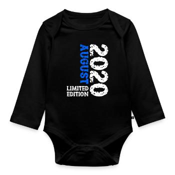 2020 Août Édition Limitée 3ème Tenue d’Anniversaire - Body Bébé bio manches longues - noir - Devant
