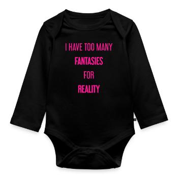 Fantasmes pour la réalité - C’est là que la magie est créée! - Body Bébé bio manches longues - noir - Devant