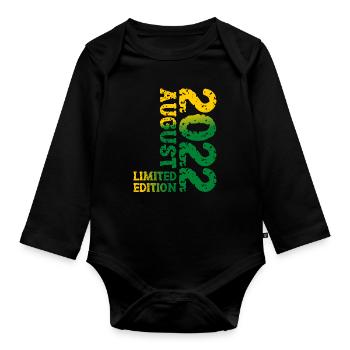 2022 août édition limitée 1er anniversaire - Body Bébé bio manches longues - noir - Devant