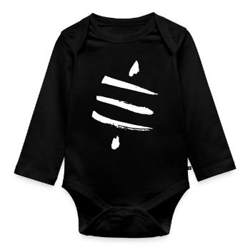 Retro Bitcoin Crypto Satoshis Symbol 21 - Baby Bio-Langarm-Body - Schwarz - Vorne