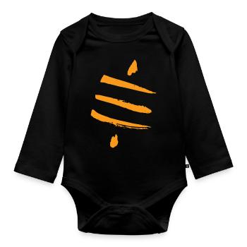 Retro Bitcoin Crypto Satoshis Symbol 21 - Baby Bio-Langarm-Body - Schwarz - Vorne