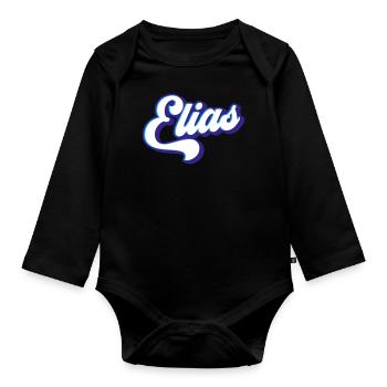 Elijah | Colors changeable - Organic Longsleeve Baby Bodysuit - black - Front