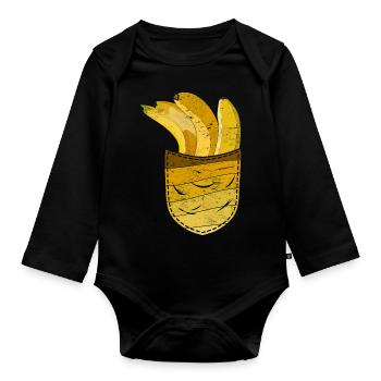 Fruit Fruit Gift Banana Breast Bag Banana - Organic Longsleeve Baby Bodysuit - black - Front