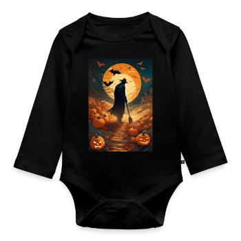 Épouvantail vivant - Body Bébé bio manches longues - noir - Devant