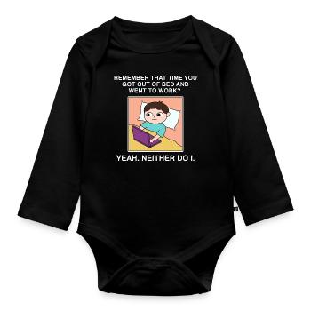 Work out of bed design for proud Pinoys - Organic Longsleeve Baby Bodysuit - black - Front