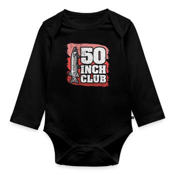 50 pouces Club Pêche musquée - Body Bébé bio manches longues - noir - Devant