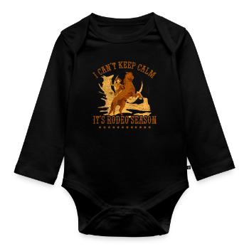 I Can't Keep Calm - It's Rodeo Season Rodeo Cowboy - Baby Bio-Langarm-Body - Schwarz - Vorne