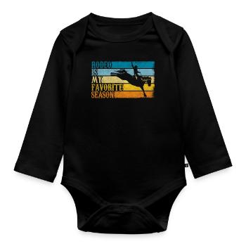 Rodeo Is My Favorite Season Retro Rodeo Cowboy - Baby Bio-Langarm-Body - Schwarz - Vorne