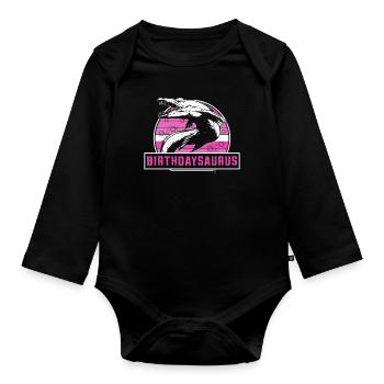 Rawrsome Since 2013 Mosasaurus 10th Birthday - Organic Longsleeve Baby Bodysuit - black - Front