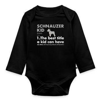Schnauzer Kid Définition - Body Bébé bio manches longues - noir - Devant