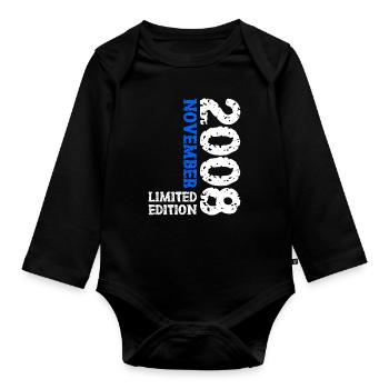 2008 Novembre Édition Limitée 15e Anniversaire Décoration - Body Bébé bio manches longues - noir - Devant