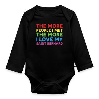 Les gens que j’ai rencontrés J’aime Saint-Bernard - Body Bébé bio manches longues - noir - Devant