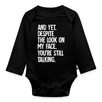Trending Sarcastic Adult Humor - Organic Longsleeve Baby Bodysuit - black - Front