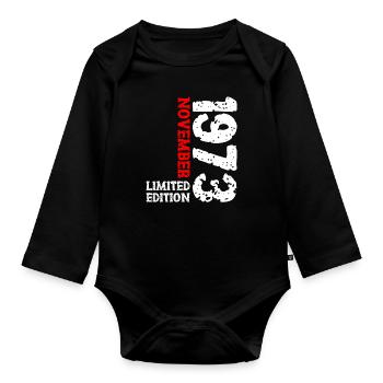 1973 novembre édition limitée 50e anniversaire décoration - Body Bébé bio manches longues - noir - Devant