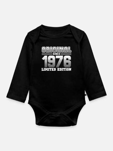 1976 - Organic Longsleeve Baby Bodysuit - black