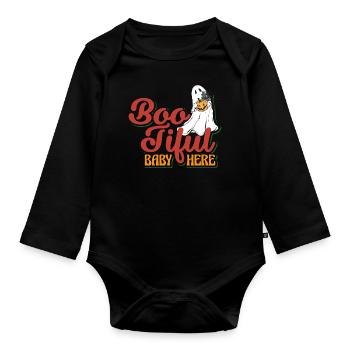 Boo-Tiful Bébé Premier Halloween - Body Bébé bio manches longues - noir - Devant