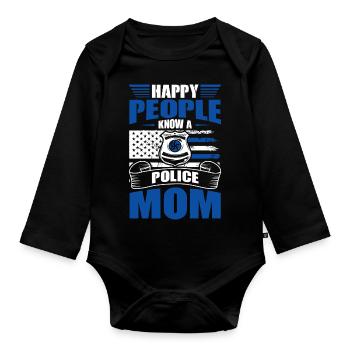 Polizei Polizist Polizeibeamte - Baby Bio-Langarm-Body - Schwarz - Vorne