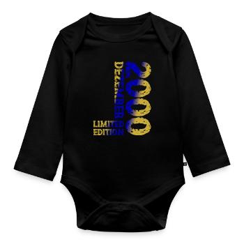 2000 décembre édition limitée 23e anniversaire décoration - Body Bébé bio manches longues - noir - Devant