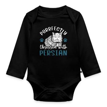 Obsédé par le persan - Body Bébé bio manches longues - noir - Devant