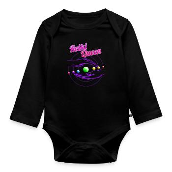 Chakra Holistic Healing Mains Reiki Queen - Body Bébé bio manches longues - noir - Devant