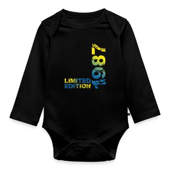 1987 édition limitée anniversaire cadeau femme mari - Body Bébé bio manches longues - noir - Devant