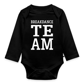 Breakdance Team Mannschaft - Organic Longsleeve Baby Bodysuit - black - Front