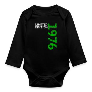 1976 Limited Edition Birthday Gift Wife Husband - Organic Longsleeve Baby Bodysuit - black - Front