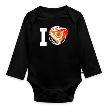 Cyclisme Cyclisme Cyclisme VTT - Body Bébé bio manches longues - noir - Devant