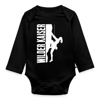 Climb climbing sport spot Wilder Kaiser - Body Bébé bio manches longues - noir - Devant