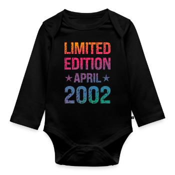 Fête d’anniversaire en édition limitée Vintage 2002 - Body Bébé bio manches longues - noir - Devant