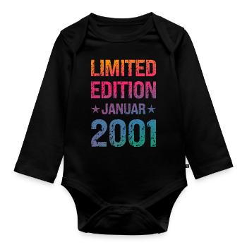 Limited Edition Birthday Party Vintage 2001 - Organic Longsleeve Baby Bodysuit - black - Front