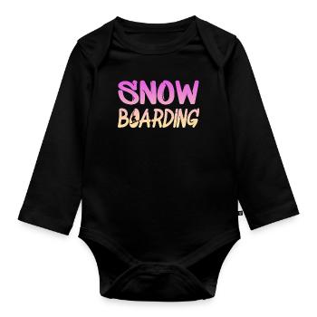 snowboarding - Baby Bio-Langarm-Body - Schwarz - Vorne