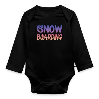 snowboarding - Baby Bio-Langarm-Body - Schwarz - Vorne