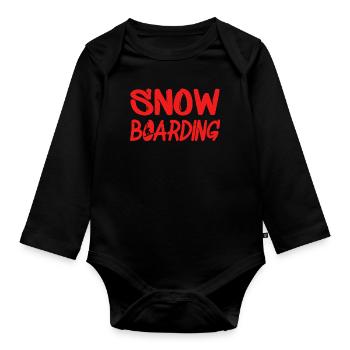 snowboarding - Baby Bio-Langarm-Body - Schwarz - Vorne