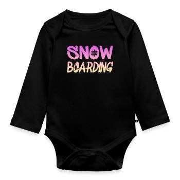 snowboarding - Baby Bio-Langarm-Body - Schwarz - Vorne