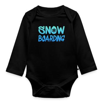 snowboarding - Baby Bio-Langarm-Body - Schwarz - Vorne