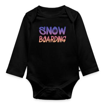 snowboarding - Baby Bio-Langarm-Body - Schwarz - Vorne
