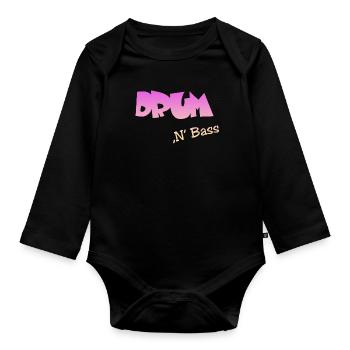 Drum n Bass, Techno, Minimal - Baby Bio-Langarm-Body - Schwarz - Vorne